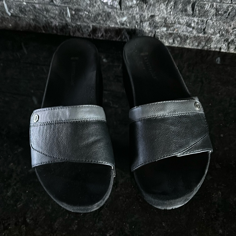 Revitalign black suede and faux leather sandals. Worn only a couple of times.